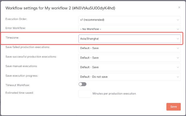 n8n workflow config tz