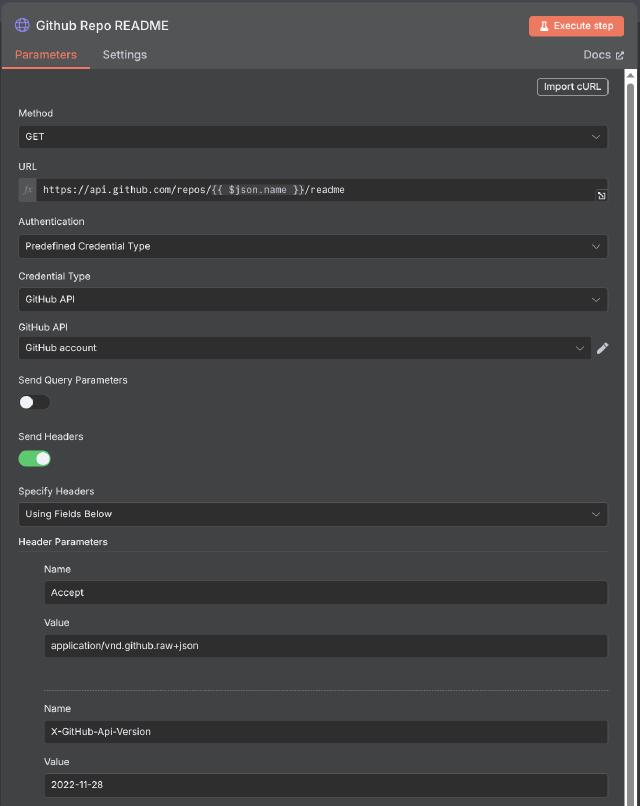 n8n node: HTTP Request